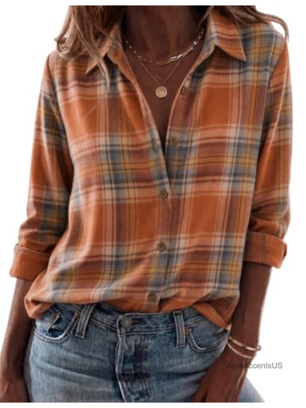 Zeagoo Flannel Shirt Women Long Sleeve Plaid Button Down Fall Work Blouses